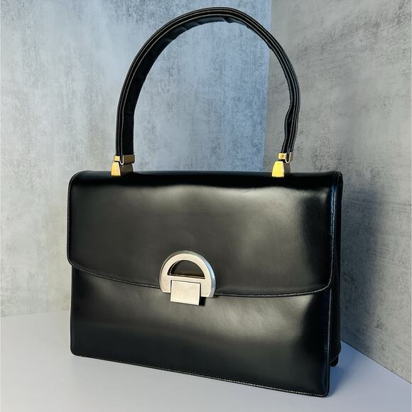 Vintage 1960s Koret Structured Leather Bag Minimalist Collectible Mint Condition - Picture 11 of 16